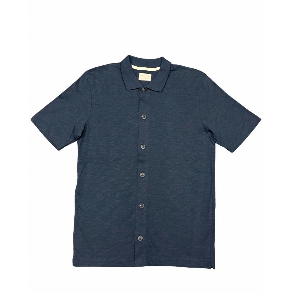 NEW SELECTED short sleeve polo shirt in dark sapphire